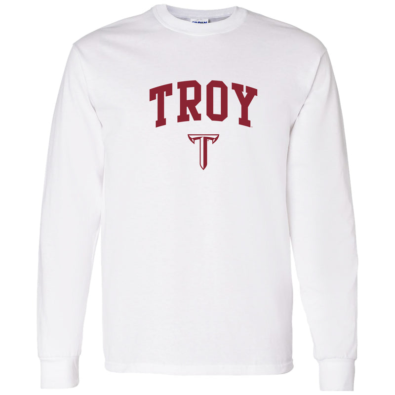 Troy University Trojans Arch Logo Long Sleeve T-Shirt - White