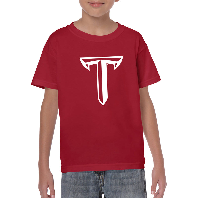 Troy University Trojans Primary Logo Cotton Youth T-Shirt - Cardinal