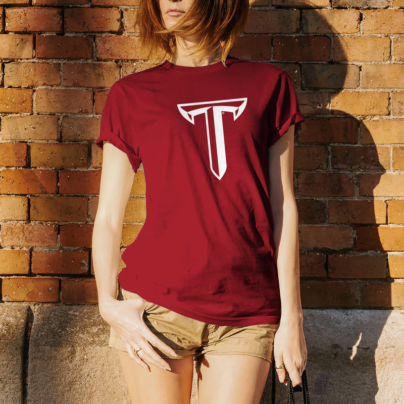 Troy University Trojans Primary Logo Cotton T-Shirt - Cardinal
