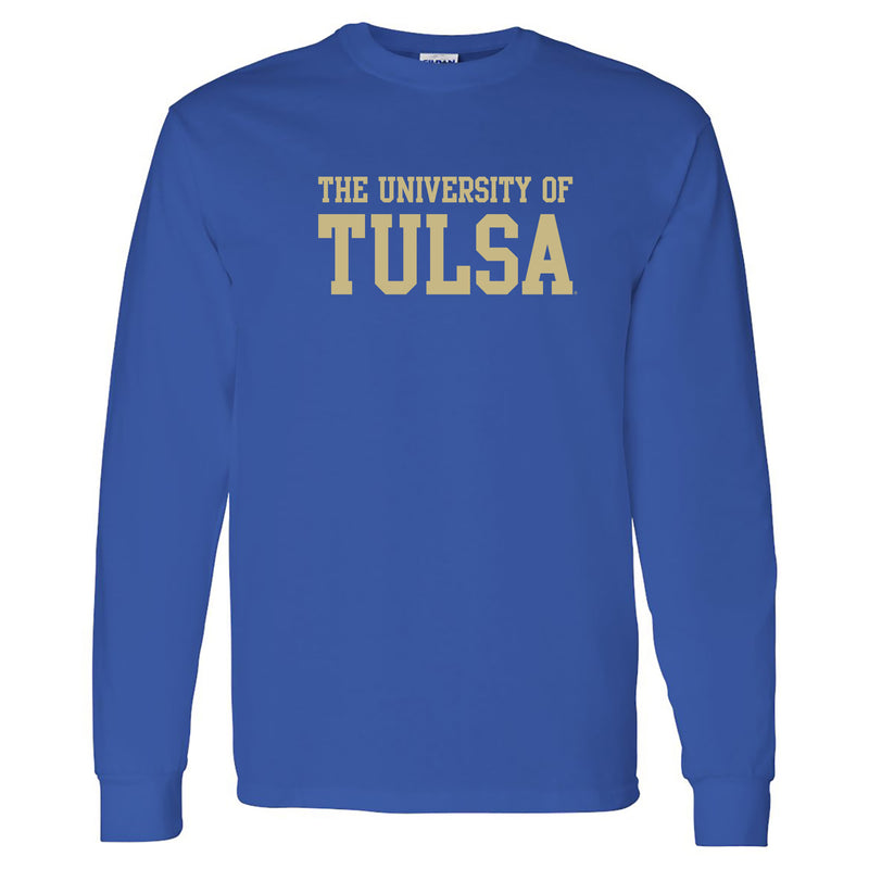 University of Tulsa Golden Hurricanes Basic Block Cotton Long Sleeve T-Shirt - Royal
