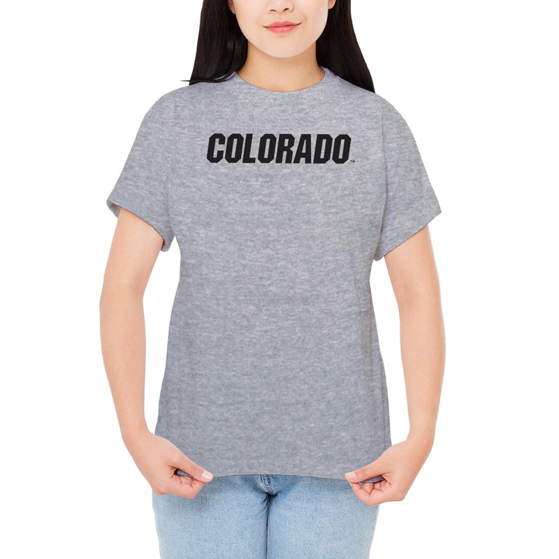 University of Colorado Buffaloes Basic Block T Shirt - Sport Grey