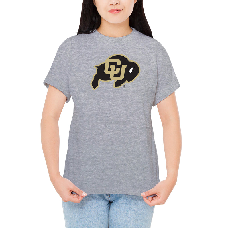 University of Colorado Buffaloes Primary Logo T Shirt - Sport Grey