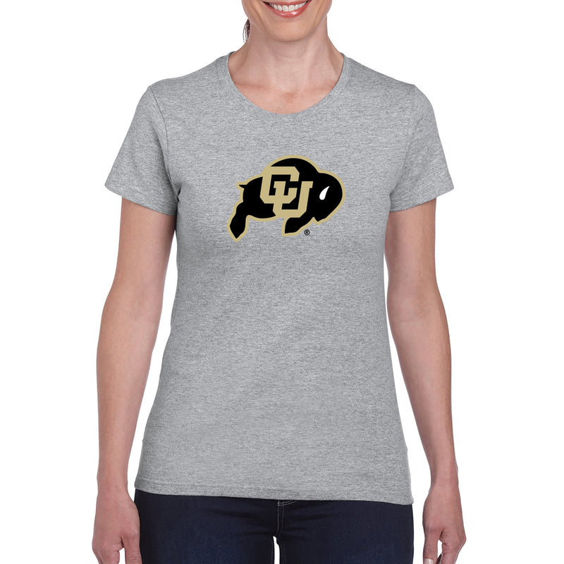 University of Colorado Buffaloes Primary Logo Womens T Shirt - Sport Grey