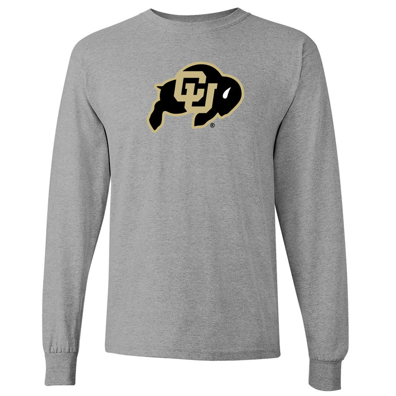 University of Colorado Buffaloes Primary Logo Long Sleeve T Shirt - Sport Grey