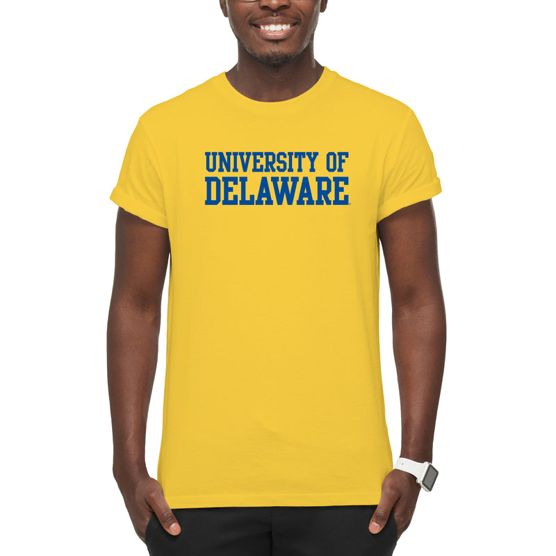 Delaware Blue Hens Basic Block T Shirt - Daisy