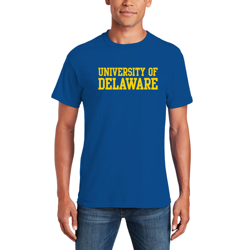 Delaware Blue Hens Basic Block T Shirt - Royal