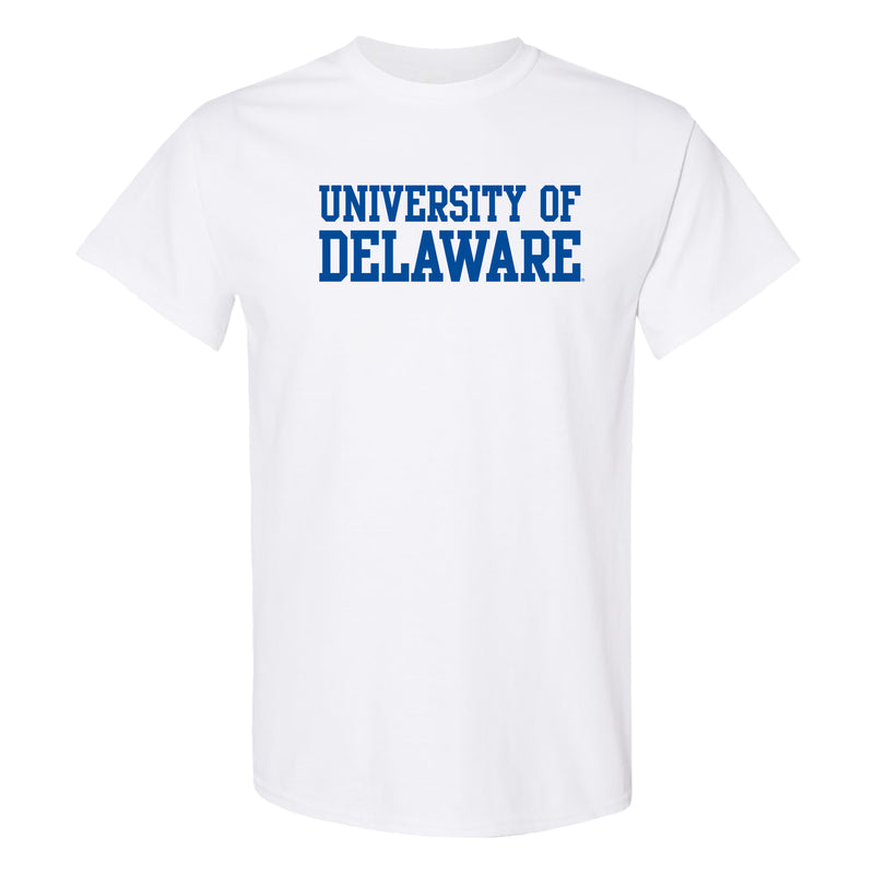 Delaware Blue Hens Basic Block T Shirt - White