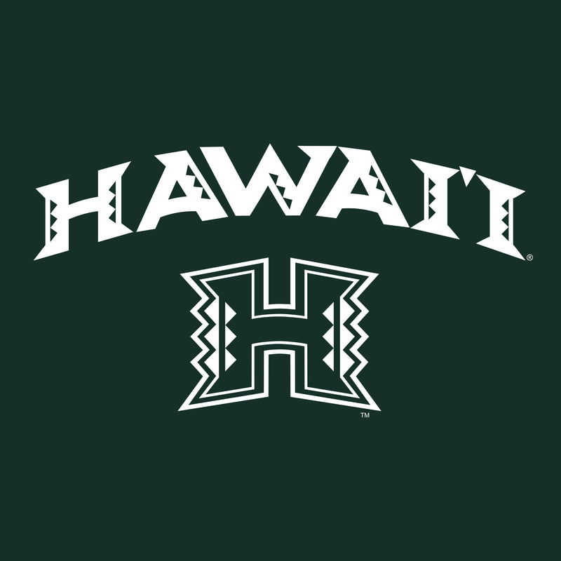 University of Hawaii Rainbow Warriors Arch Logo Cotton Long Sleeve T-Shirt - Forest