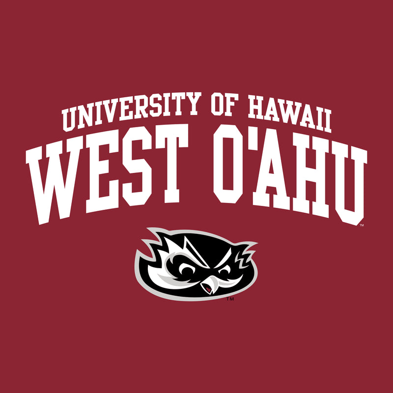 Hawaii West Oahu Pueo Arch Logo T Shirt - Cardinal