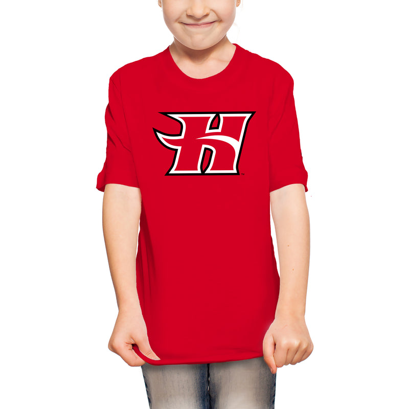 Hawaii Hilo Vulcans Primary Logo Youth T Shirt - Red