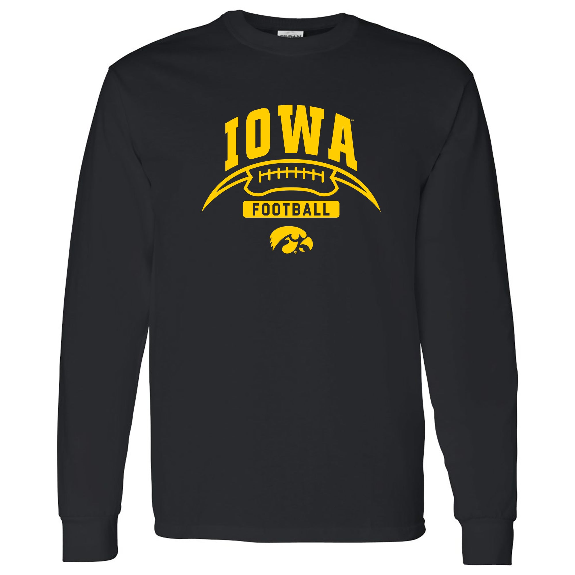 Women's Colosseum Black Iowa Hawkeyes I Love My Job Rugby Long Sleeve Shirt