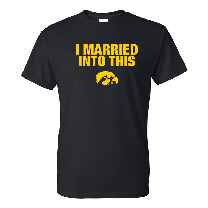 University of Iowa Hawkeyes I Married Into This Short Sleeve T-Shirt - Black