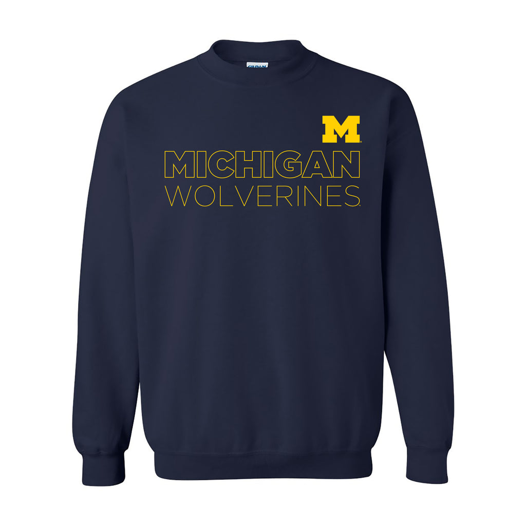 Michigan Wolverines O-Line Navy Blue Satin Jacket- GVJ