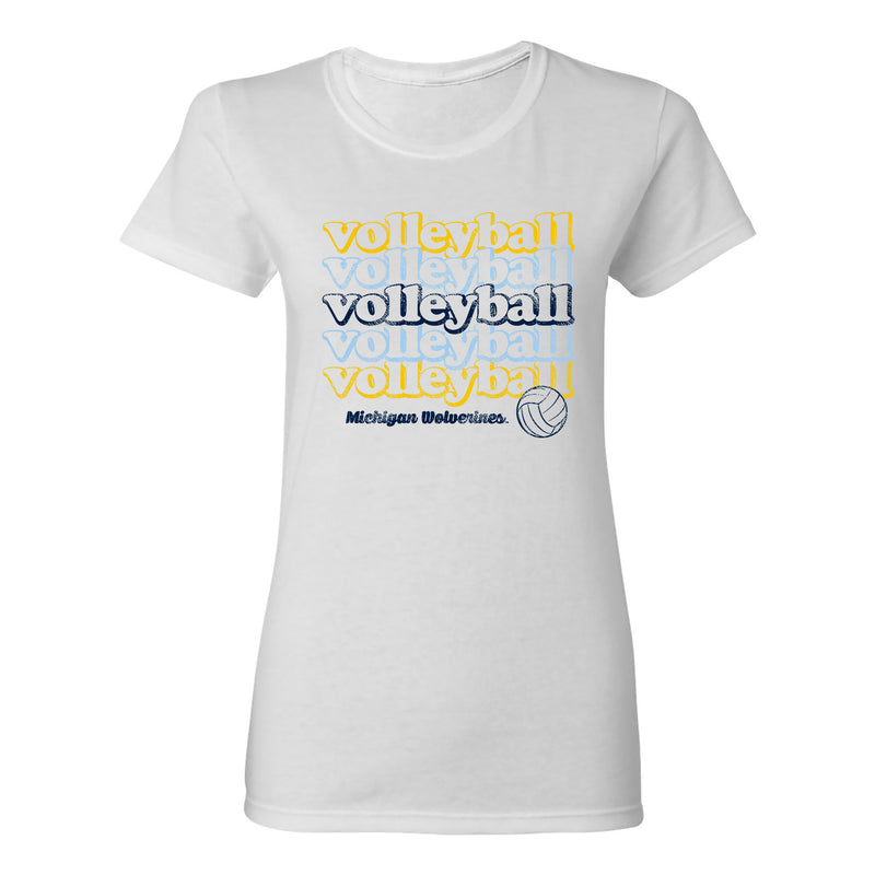 Michigan Wolverines Volleyball Repeat Womens T Shirt - White