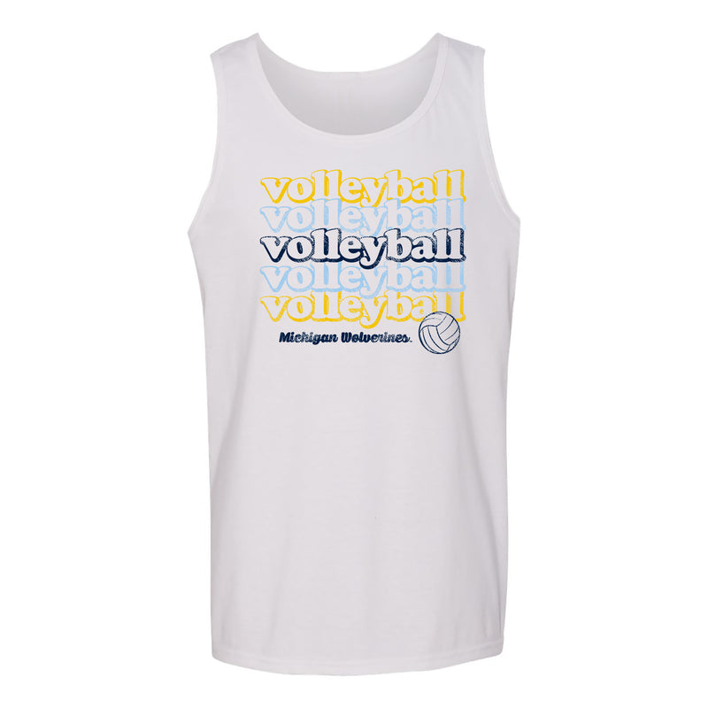 Michigan Wolverines Volleyball Repeat Tank Top - White