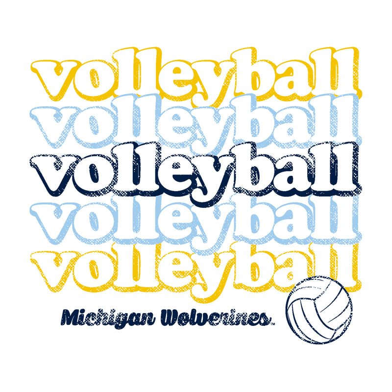 Michigan Wolverines Volleyball Repeat Womens T Shirt - White