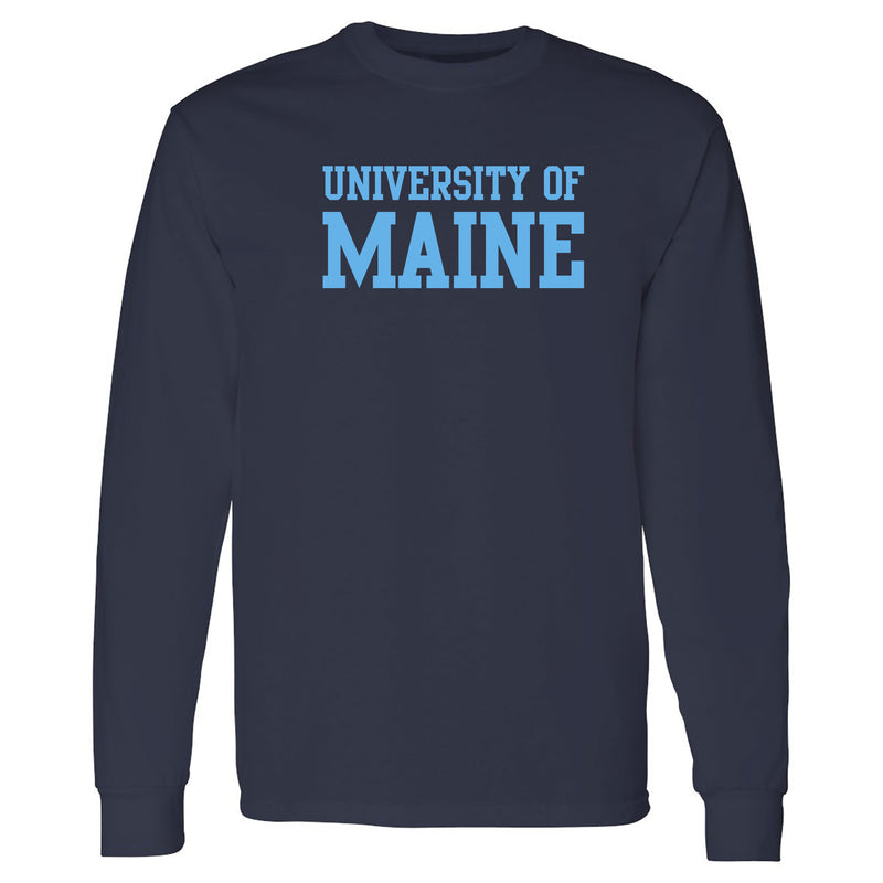 Maine Black Bears Basic Block Long Sleeve T Shirt - Navy