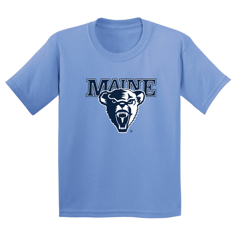 Maine Black Bears Primary Logo Youth T Shirt - C Blue