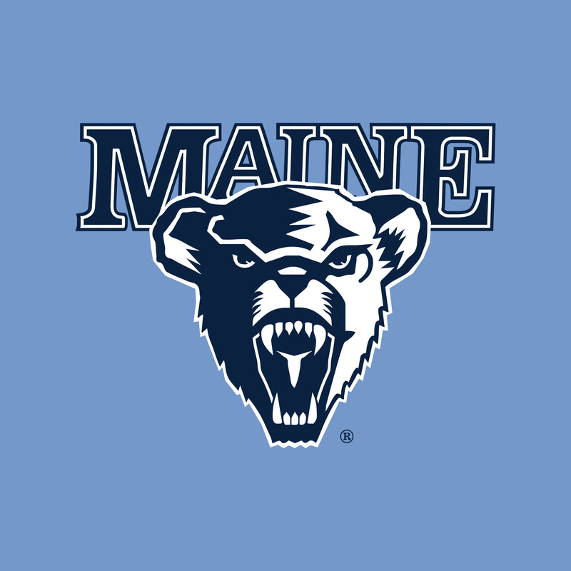 Maine Black Bears Primary Logo T Shirt - Carolina Blue