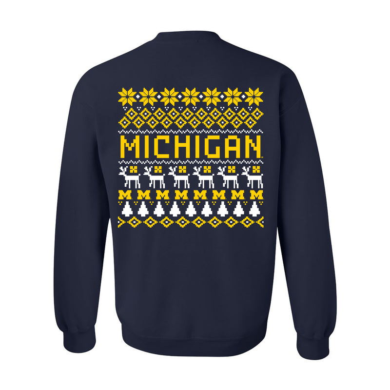 Michigan Holiday Sweater Sweatshirt - Navy