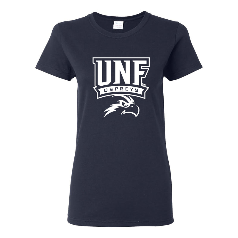University of North Florida Ospreys Arch Logo Womens Short Sleeve T Shirt - Navy