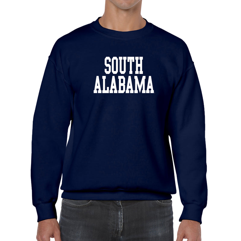 South Alabama Jaguars Basic Block Crewneck Sweatshirt - Navy