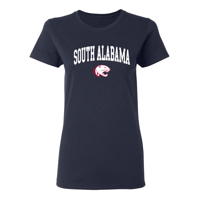 South Alabama Jaguars Arch Logo Womens T Shirt - Navy