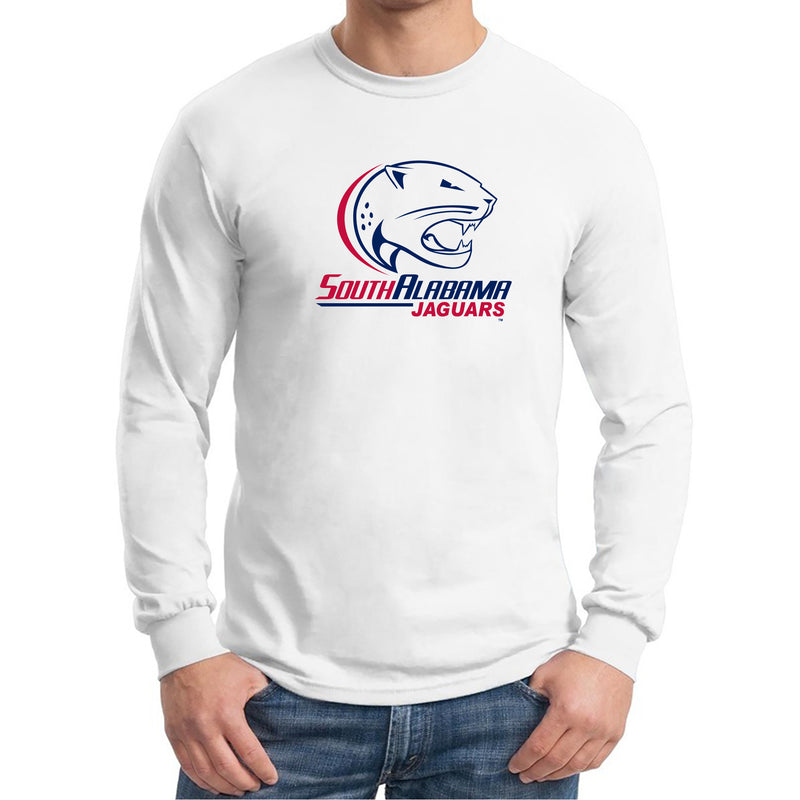 South Alabama Jaguars Primary Logo Long Sleeve T Shirt - White