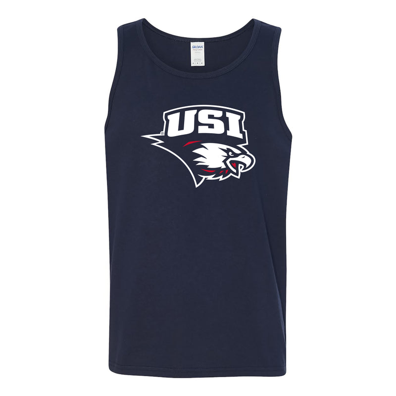 University of Southern Indiana Screaming Eagles Primary Logo Heavy Cotton Tank Top - Navy