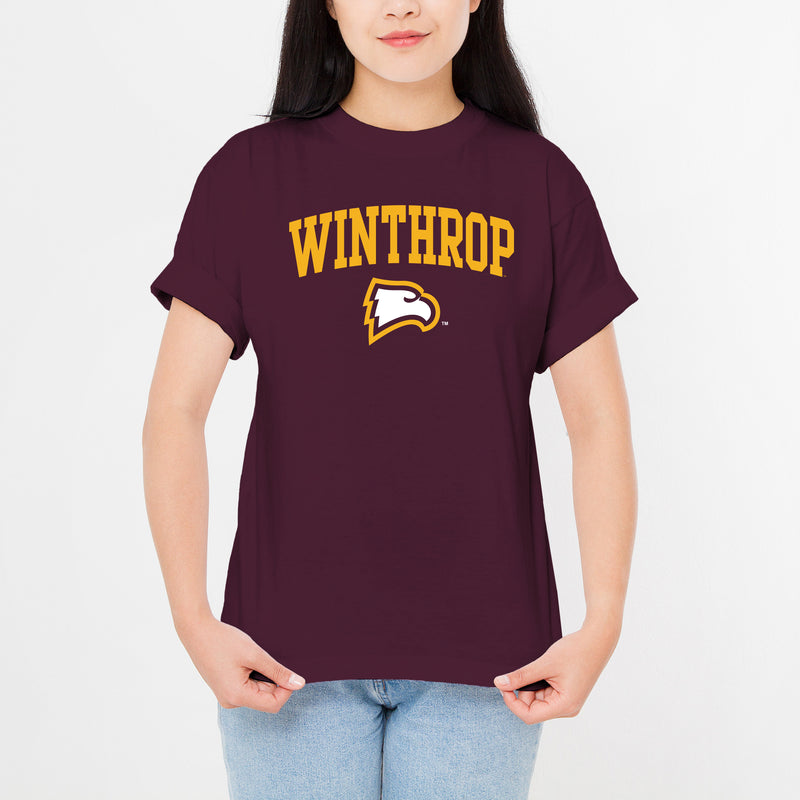 Winthrop University Eagles Arch Logo Short Sleeve T Shirt - Maroon