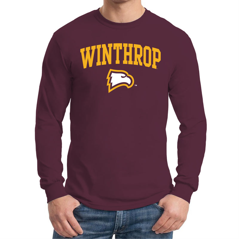 Winthrop University Eagles Arch Logo Long Sleeve T Shirt - Maroon