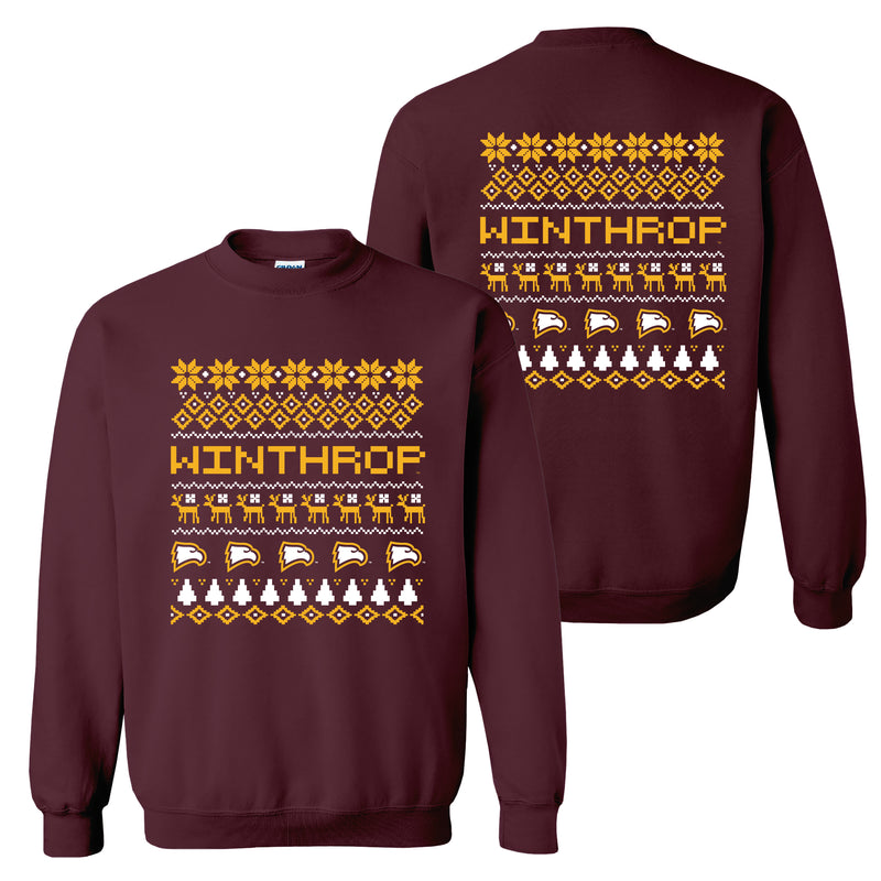 Winthrop Holiday Sweater Crewneck - Maroon