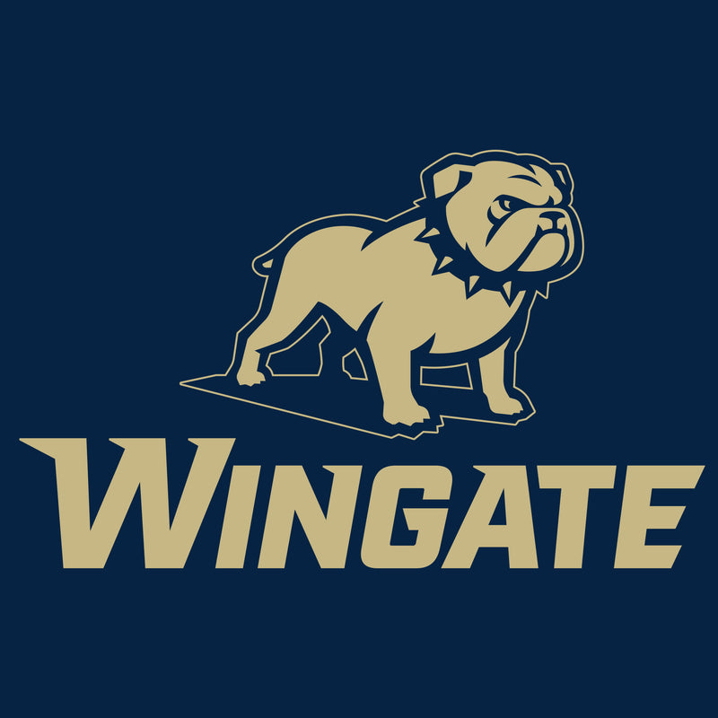 Wingate University Bulldogs Primary Logo Basic Cotton Short Sleeve T Shirt - Navy