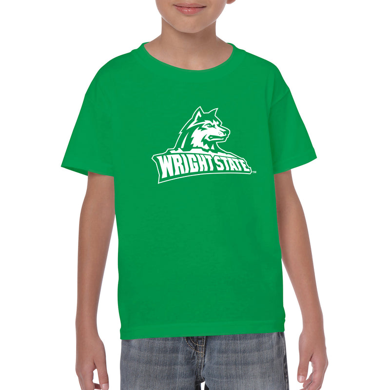 Wright State University Raiders Primary Logo Youth Short Sleeve T Shirt - Irish Green