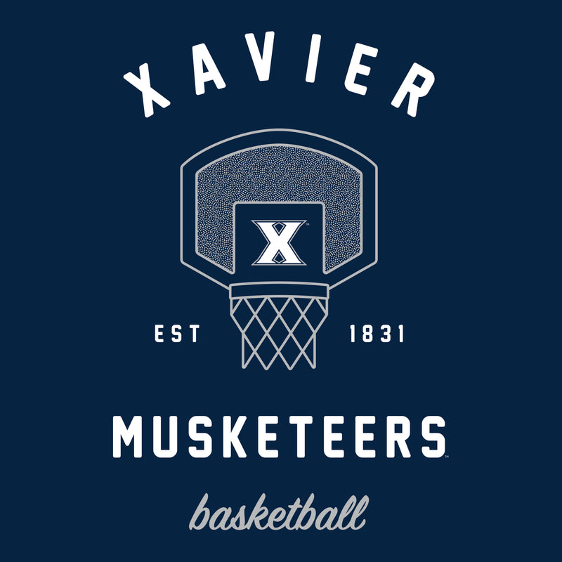 Xavier University Musketeers Basketball Net Short Sleeve T-Shirt - Navy