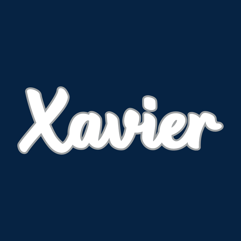 Xavier University Musketeers Basic Script Heavy Blend Hoodie - Navy
