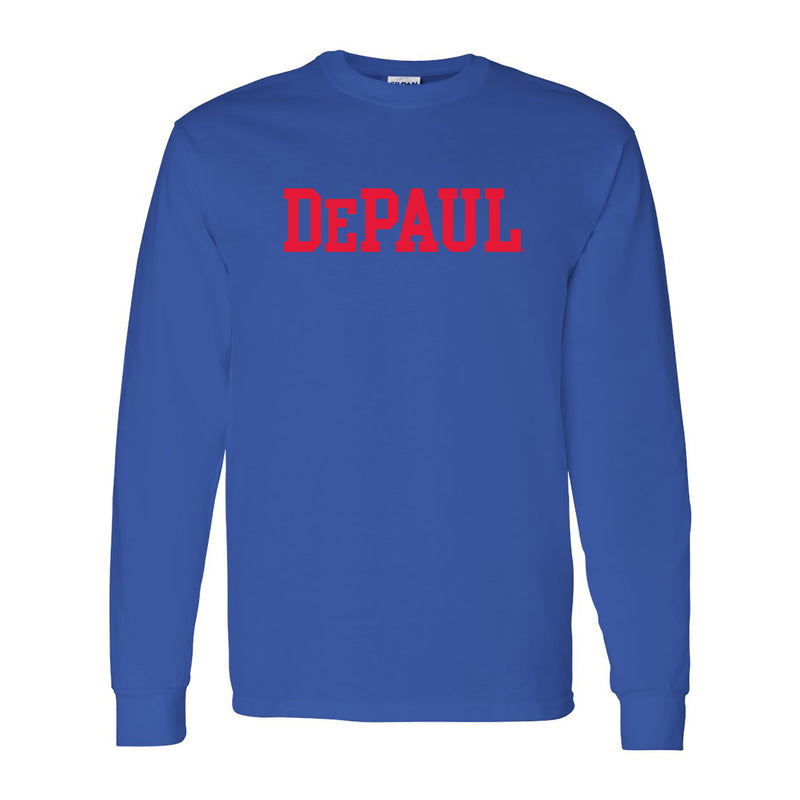 DePaul University Blue Demons Basic Block Long Sleeve T Shirt - Royal