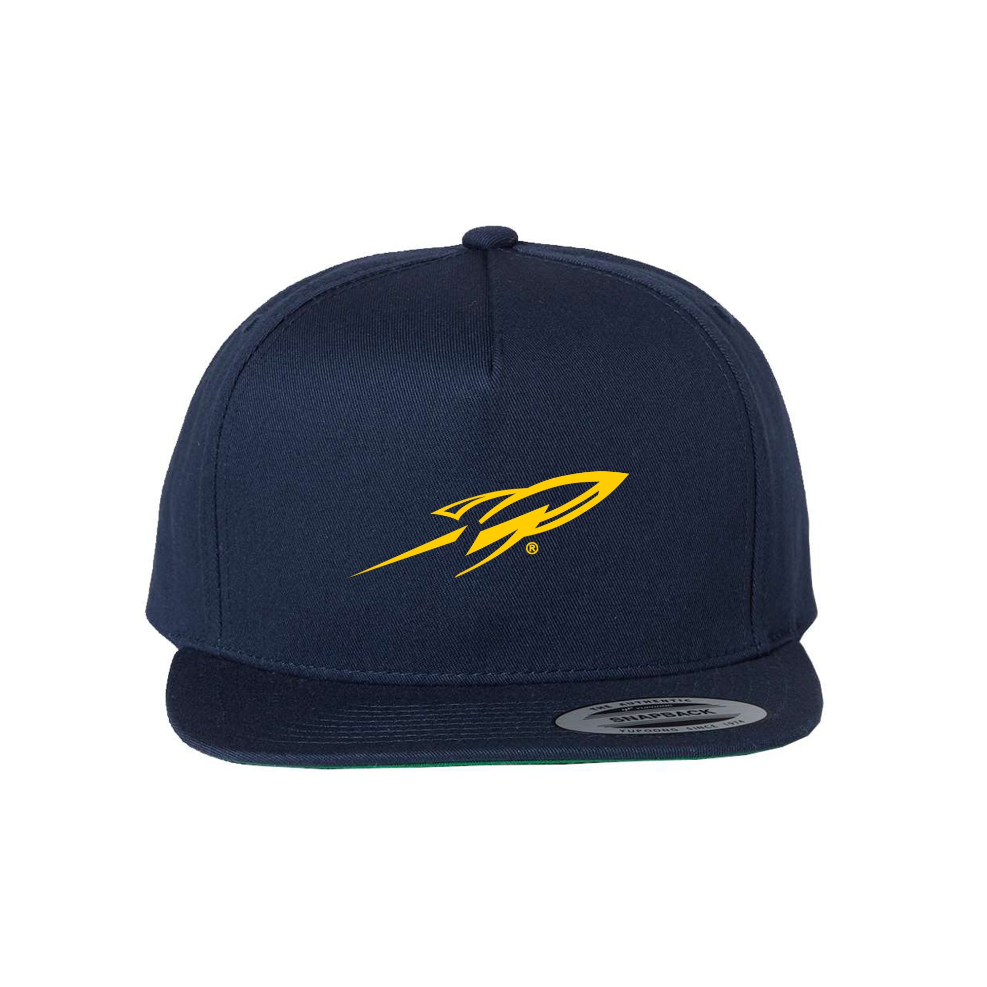 Mitchell & Ness University of Michigan Navy with Yellow Flat Brim Snapback  Hat