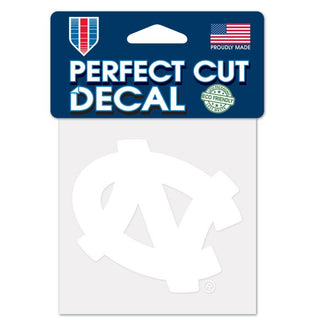 North Carolina Tar Heels Perfect Cut White Decal 4" x 4"