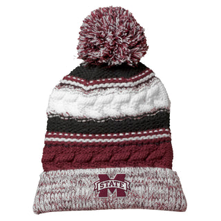 Mississippi State Primary Logo Pom Pom Team Beanie