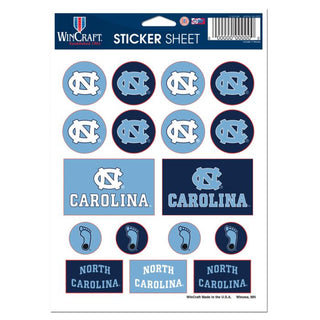 North Carolina Tar Heels Vinyl Sticker Sheet 5" x 7"