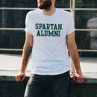 Michigan State University Spartans Basic Block Alumni Next Level Short Sleeve T Shirt - White