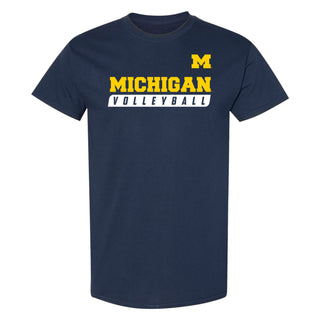 Michigan Volleyball Slant T-Shirt - Navy