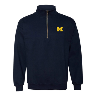 Michigan Primary Logo 1/4 Zip Sweatshirt - Navy