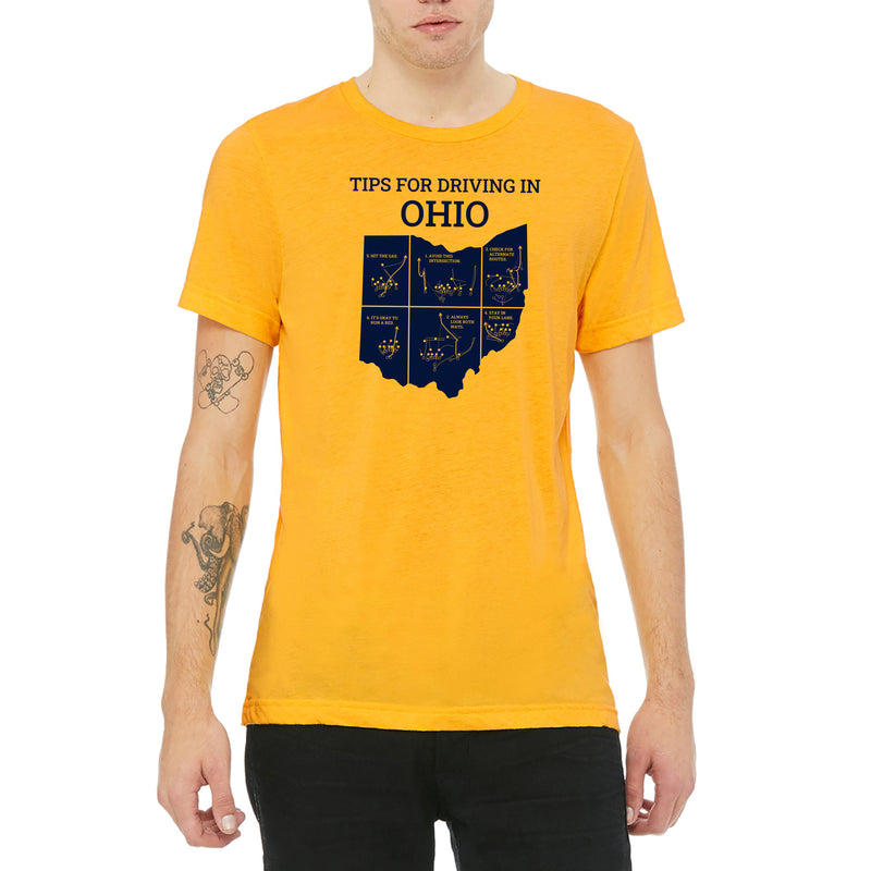 Tips For Driving In Ohio Triblend T-Shirt - Yellow Gold