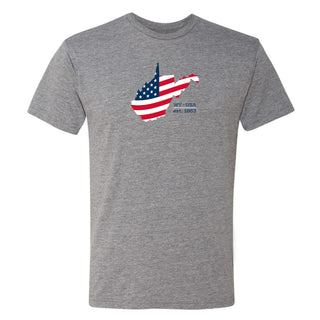 WV Silhouette US Flag NLA Triblend T-Shirt - Premium Heather