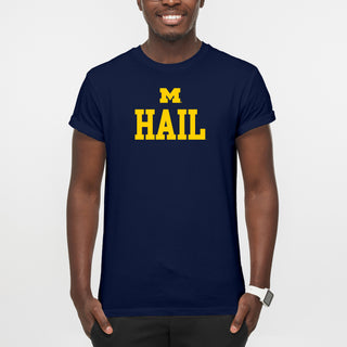 Michigan Block M Hail T-Shirt - Navy