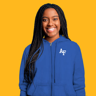 Air Force Academy Falcons Primary Logo Left Chest Full-Zip Hoodie - Royal