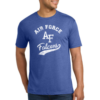 Air Force Academy Falcons Retro Script Premium Triblend T-Shirt - Vintage Royal