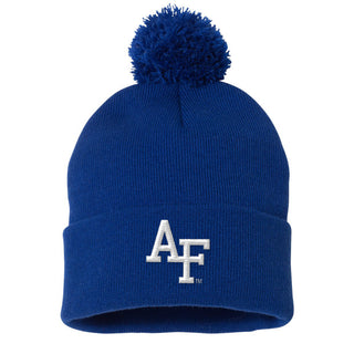 Air Force Academy Primary Logo Pom Pom Beanie - Royal